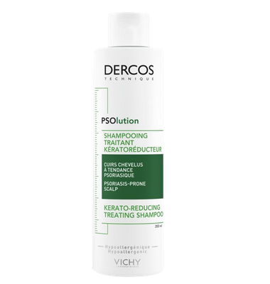 Кераторегулирующий шампунь для кожи головы, склонной к псориазу, DERCOS PSOllution