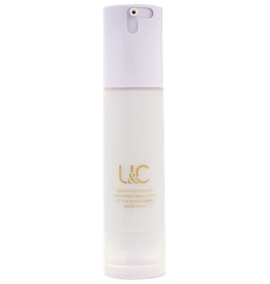 Питательный крем с коллоидным золотом и 2 гиалуроновыми кислотами