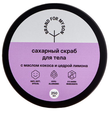 Сахарный скраб для тела с маслом кокоса и цедрой лимона